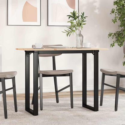 Tavolo da Pranzo Telaio a O 100x50x75 cm Legno Pino e Acciaio