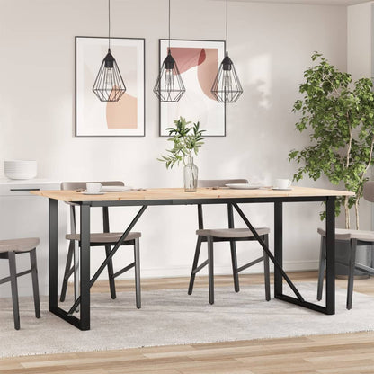 Tavolo da Pranzo Telaio a O 180x90x75 cm Legno Pino e Acciaio