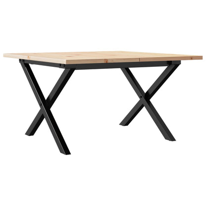 Tavolino da Salotto Telaio a X 60x60x40 cm Legno Pino e Acciaio