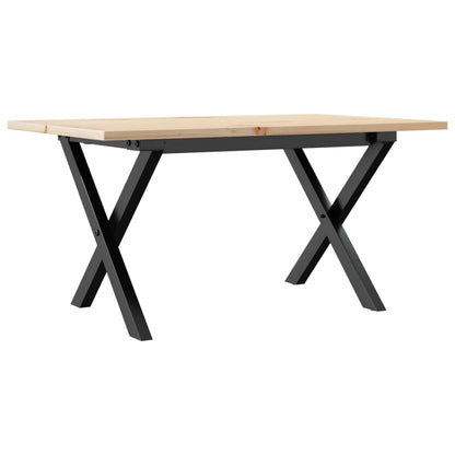 Tavolino da Salotto Telaio a X 80x50x40 cm Legno Pino e Acciaio