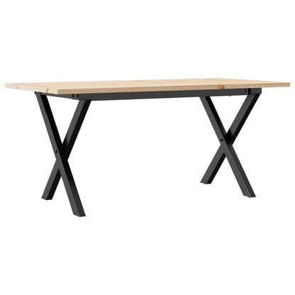 Tavolino da Salotto Telaio a X 90x40x45 cm Legno Pino e Acciaio