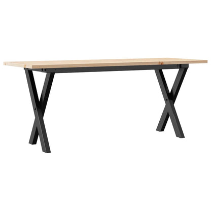 Tavolino Salotto Telaio a X 110x40x45 cm Legno Pino e Acciaio