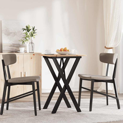 Tavolo da Pranzo Telaio a X 50x50x75 cm Legno Pino e Acciaio