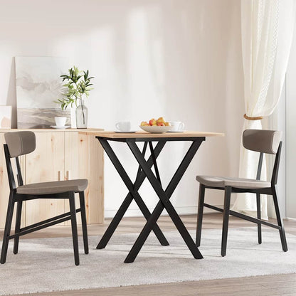 Tavolo da Pranzo Telaio a X 70x70x75 cm Legno Pino e Acciaio