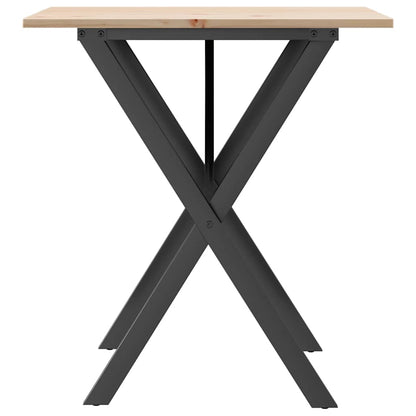 Tavolo da Pranzo Telaio a X 70x70x75 cm Legno Pino e Acciaio