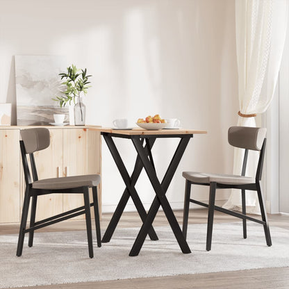Tavolo da Pranzo Telaio a X 80x50x75 cm Legno Pino e Acciaio
