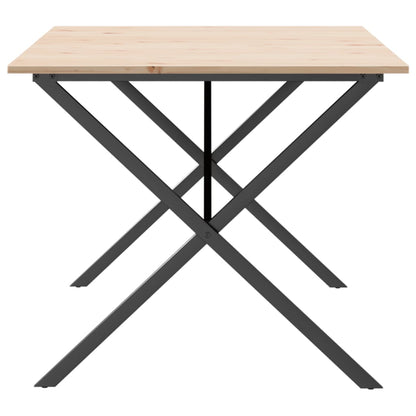 Tavolo da Pranzo Telaio a X 180x90x75 cm Legno Pino e Acciaio