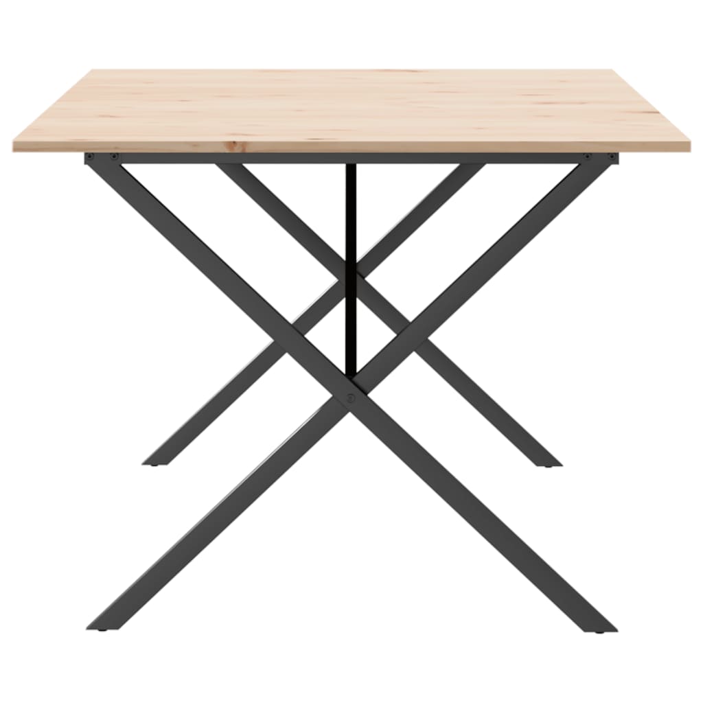 Tavolo da Pranzo Telaio a X 200x100x75 cm Legno Pino e Acciaio