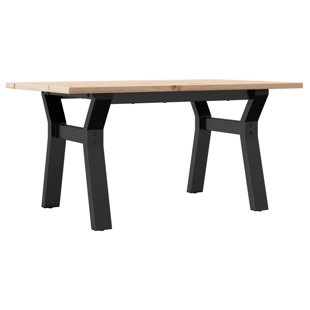Tavolino da Salotto Telaio a Y 80x50x40 cm Legno Pino e Acciaio