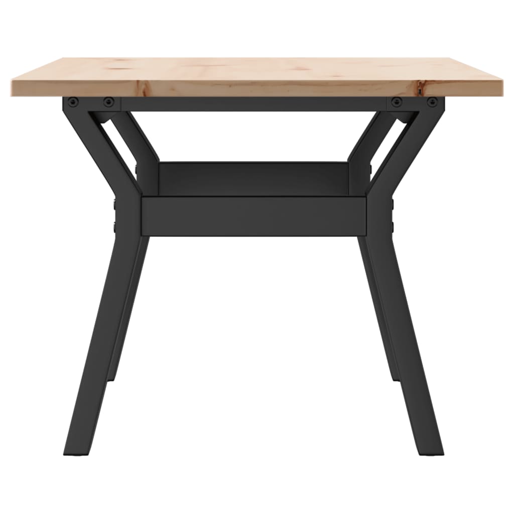Tavolino da Salotto Telaio a Y 80x50x40 cm Legno Pino e Acciaio
