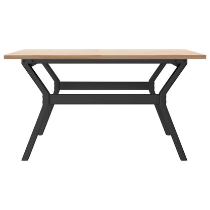 Tavolino da Salotto Telaio a Y 90x90x45 cm Legno Pino e Acciaio