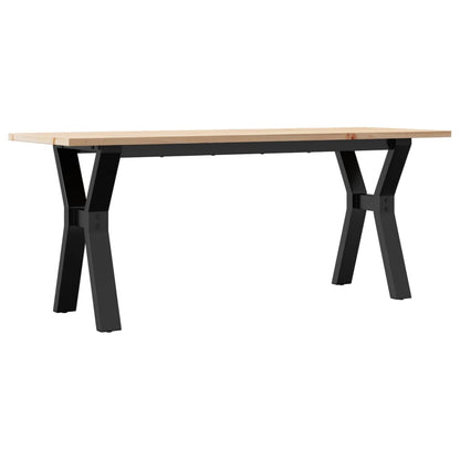 Tavolino Salotto Telaio a Y 110x40x45 cm Legno Pino e Acciaio