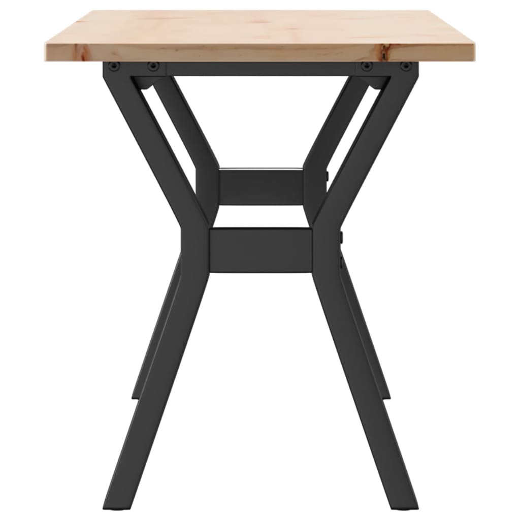 Tavolino Salotto Telaio a Y 110x40x45 cm Legno Pino e Acciaio