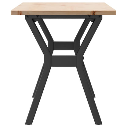 Tavolino Salotto Telaio a Y 110x40x45 cm Legno Pino e Acciaio