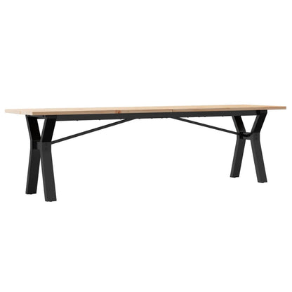 Tavolino Salotto Telaio a Y 160x40x45 cm Legno Pino e Acciaio