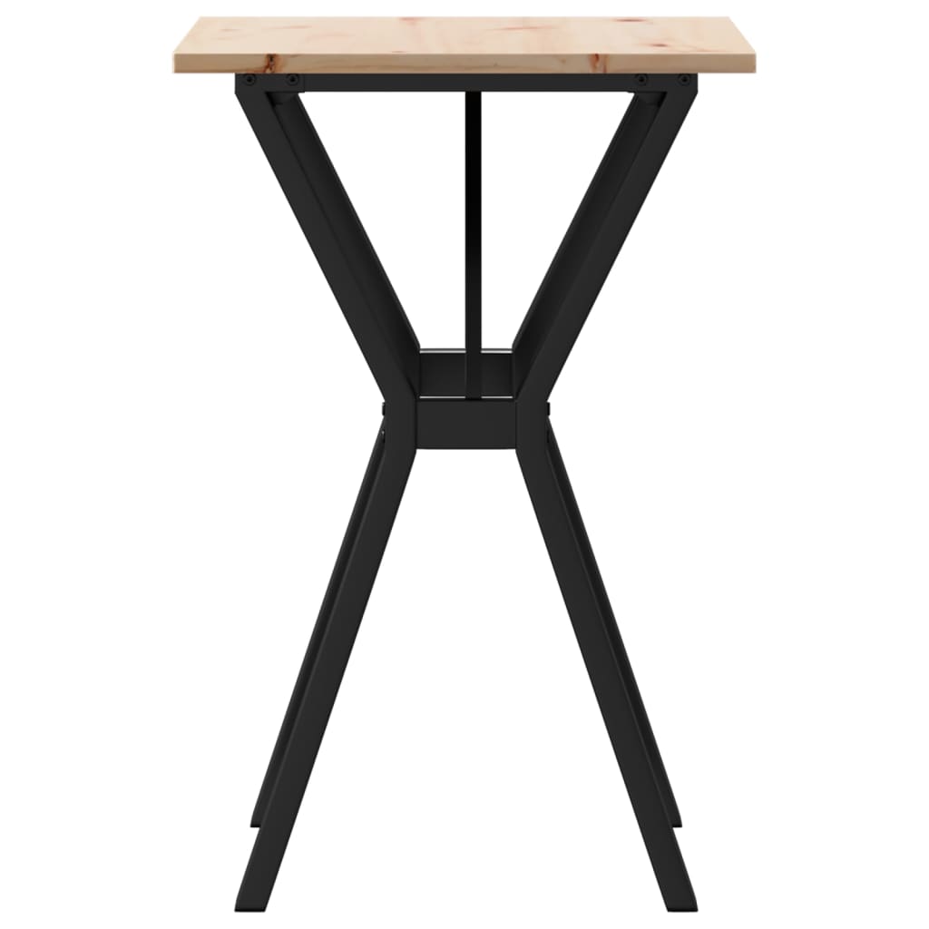 Tavolo da Pranzo Telaio a Y 50x50x75 cm Legno Pino e Acciaio