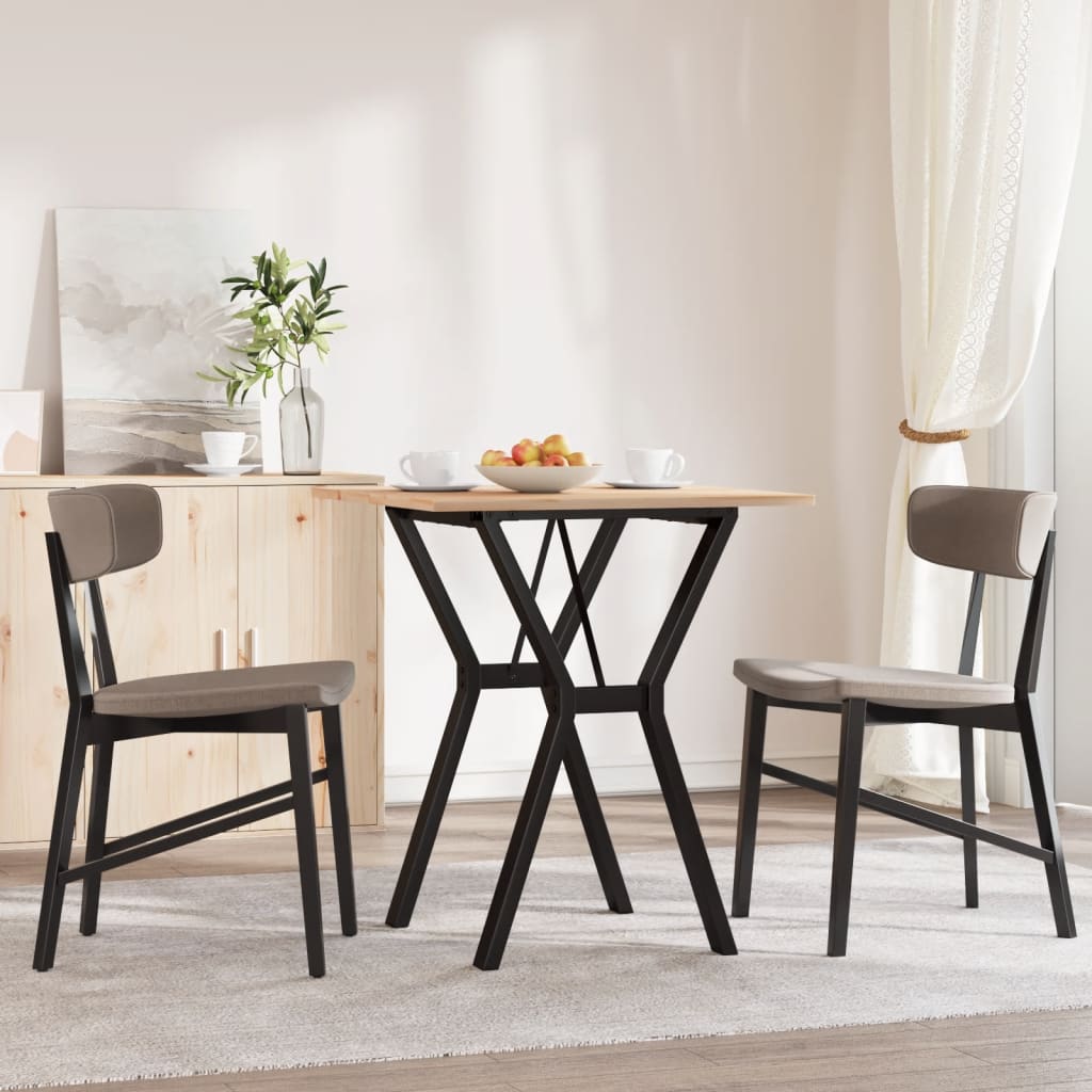 Tavolo da Pranzo Telaio a Y 60x60x75 cm Legno Pino e Acciaio