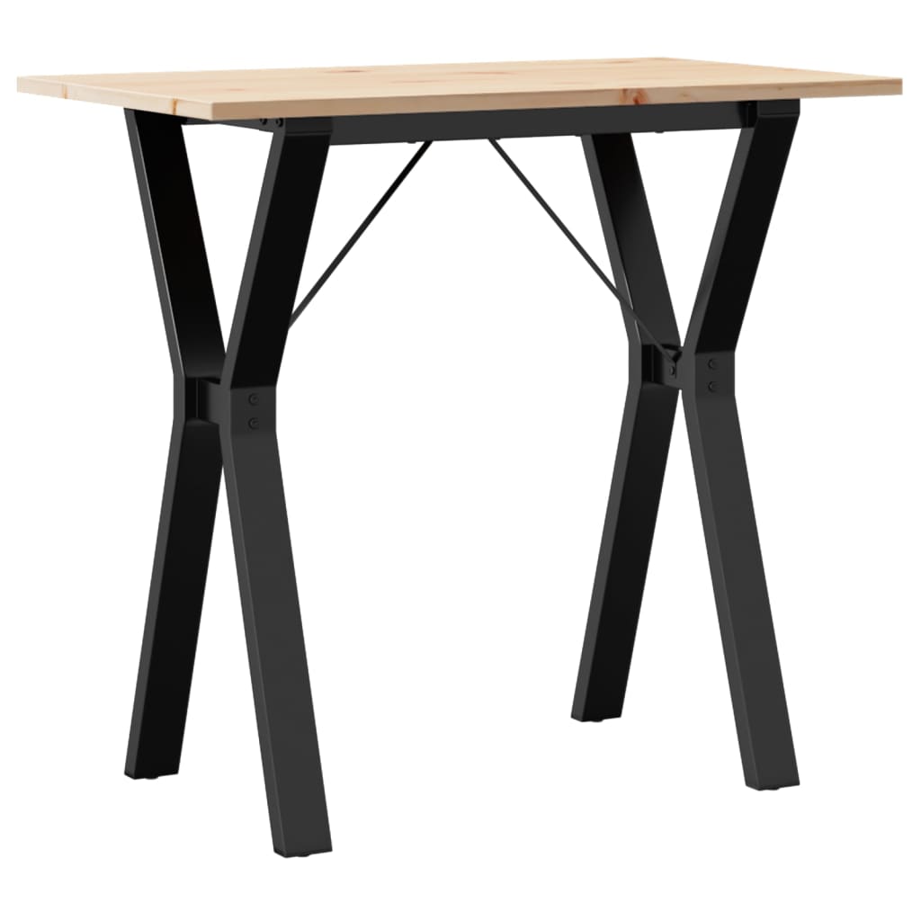 Tavolo da Pranzo Telaio a Y 80x50x75 cm Legno Pino e Acciaio