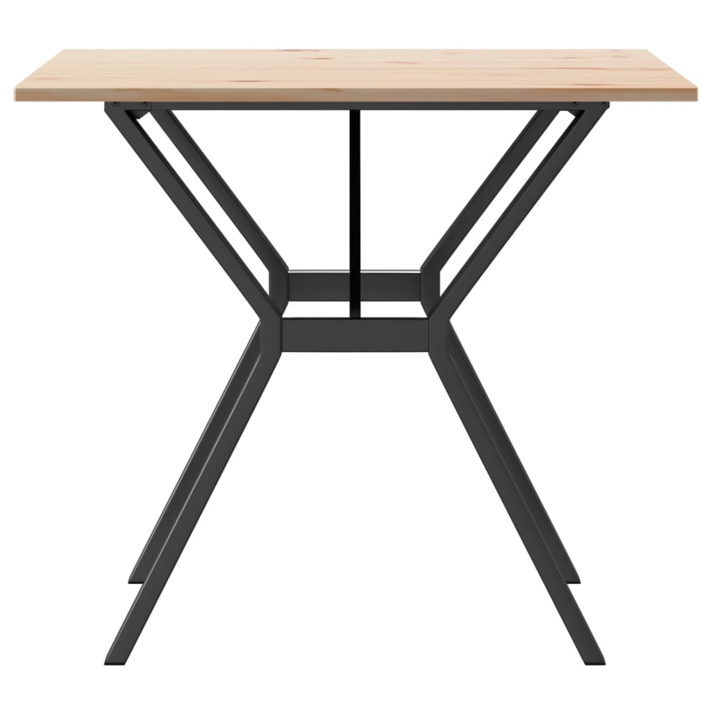 Tavolo da Pranzo Telaio a Y 80x80x75 cm Legno Pino e Acciaio
