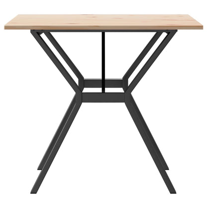 Tavolo da Pranzo Telaio a Y 80x80x75 cm Legno Pino e Acciaio