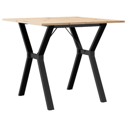 Tavolo da Pranzo Telaio a Y 90x90x75 cm Legno Pino e Acciaio