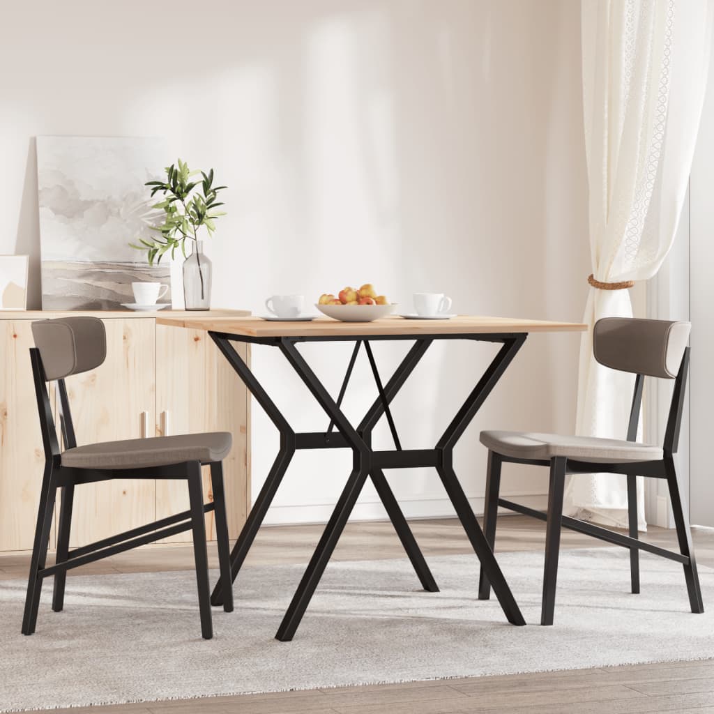 Tavolo da Pranzo Telaio a Y 90x90x75 cm Legno Pino e Acciaio