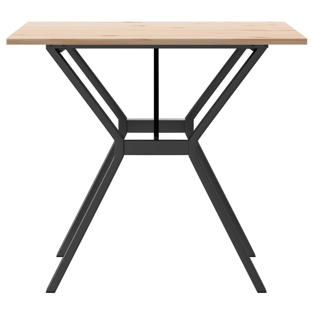 Tavolo da Pranzo Telaio a Y 90x90x75 cm Legno Pino e Acciaio