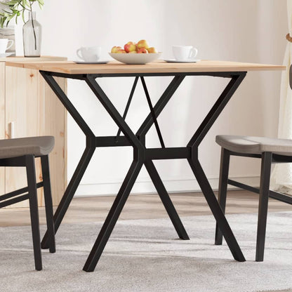 Tavolo da Pranzo Telaio a Y 90x90x75 cm Legno Pino e Acciaio