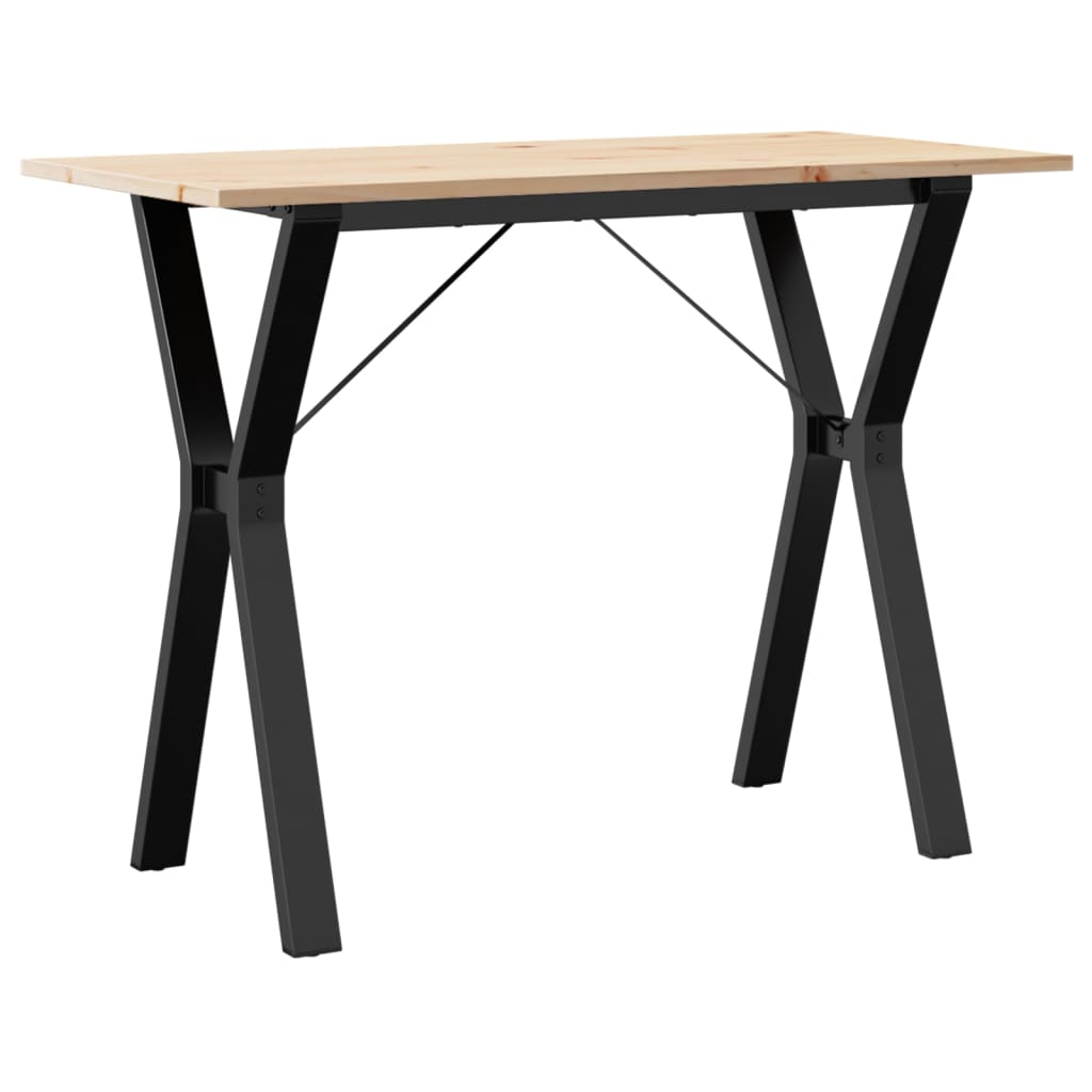 Tavolo da Pranzo Telaio a Y 100x50x75 cm Legno Pino e Acciaio