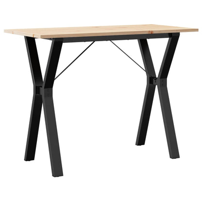 Tavolo da Pranzo Telaio a Y 100x50x75 cm Legno Pino e Acciaio