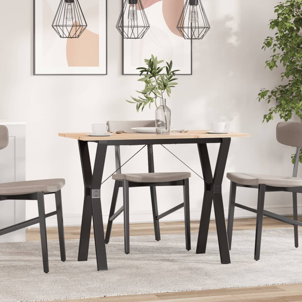 Tavolo da Pranzo Telaio a Y 100x50x75 cm Legno Pino e Acciaio