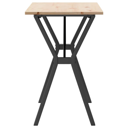 Tavolo da Pranzo Telaio a Y 100x50x75 cm Legno Pino e Acciaio