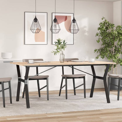 Tavolo da Pranzo Telaio a Y 180x90x75 cm Legno Pino e Acciaio
