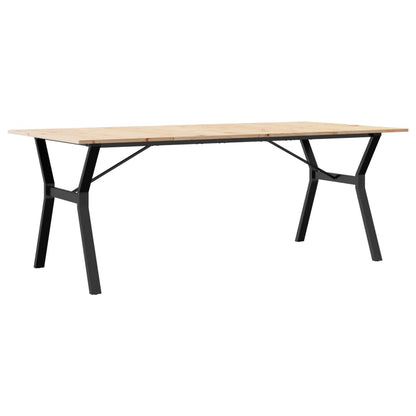 Tavolo da Pranzo Telaio a Y 200x100x75 cm Legno Pino e Acciaio