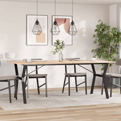 Tavolo da Pranzo Telaio a Y 200x100x75 cm Legno Pino e Acciaio