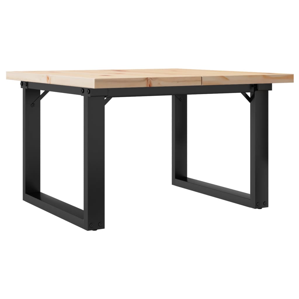 Tavolino Salotto Telaio a O 60x60x40,5cm Legno Pino e Acciaio