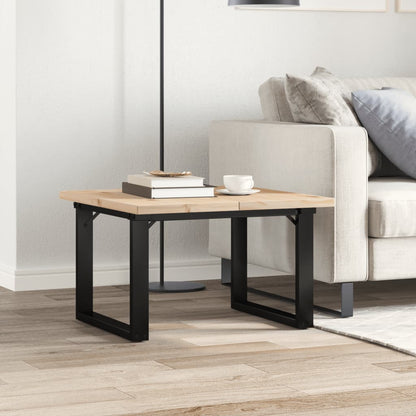Tavolino Salotto Telaio a O 60x60x40,5cm Legno Pino e Acciaio