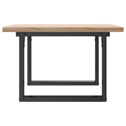 Tavolino Salotto Telaio a O 60x60x40,5cm Legno Pino e Acciaio
