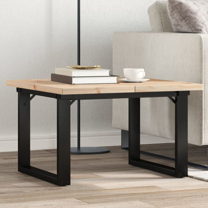 Tavolino Salotto Telaio a O 60x60x40,5cm Legno Pino e Acciaio