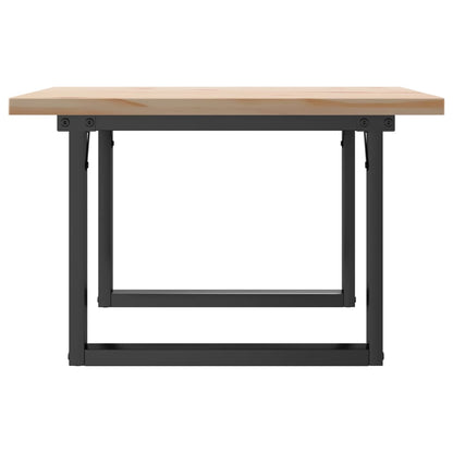 Tavolino Salotto Telaio a O 70x70x40,5cm Legno Pino e Acciaio