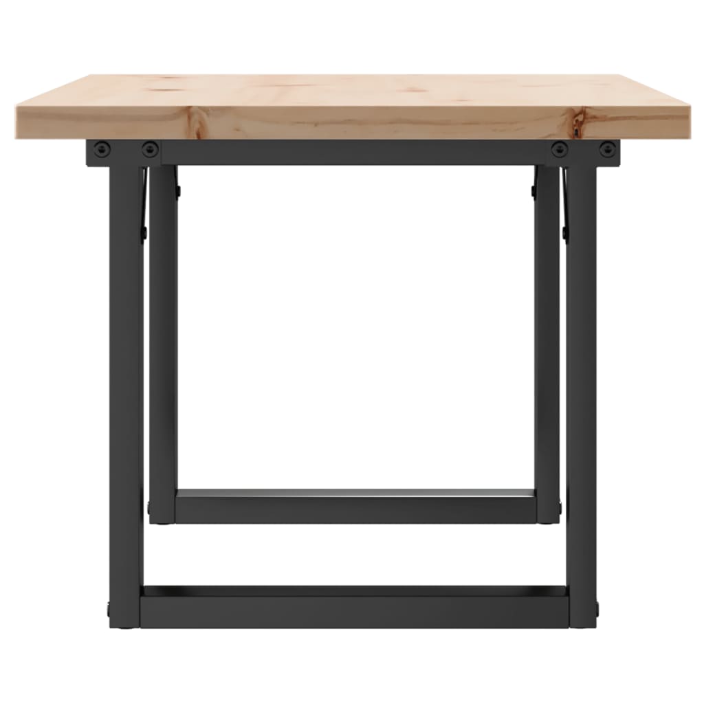 Tavolino Salotto Telaio a O 80x50x40,5cm Legno Pino e Acciaio