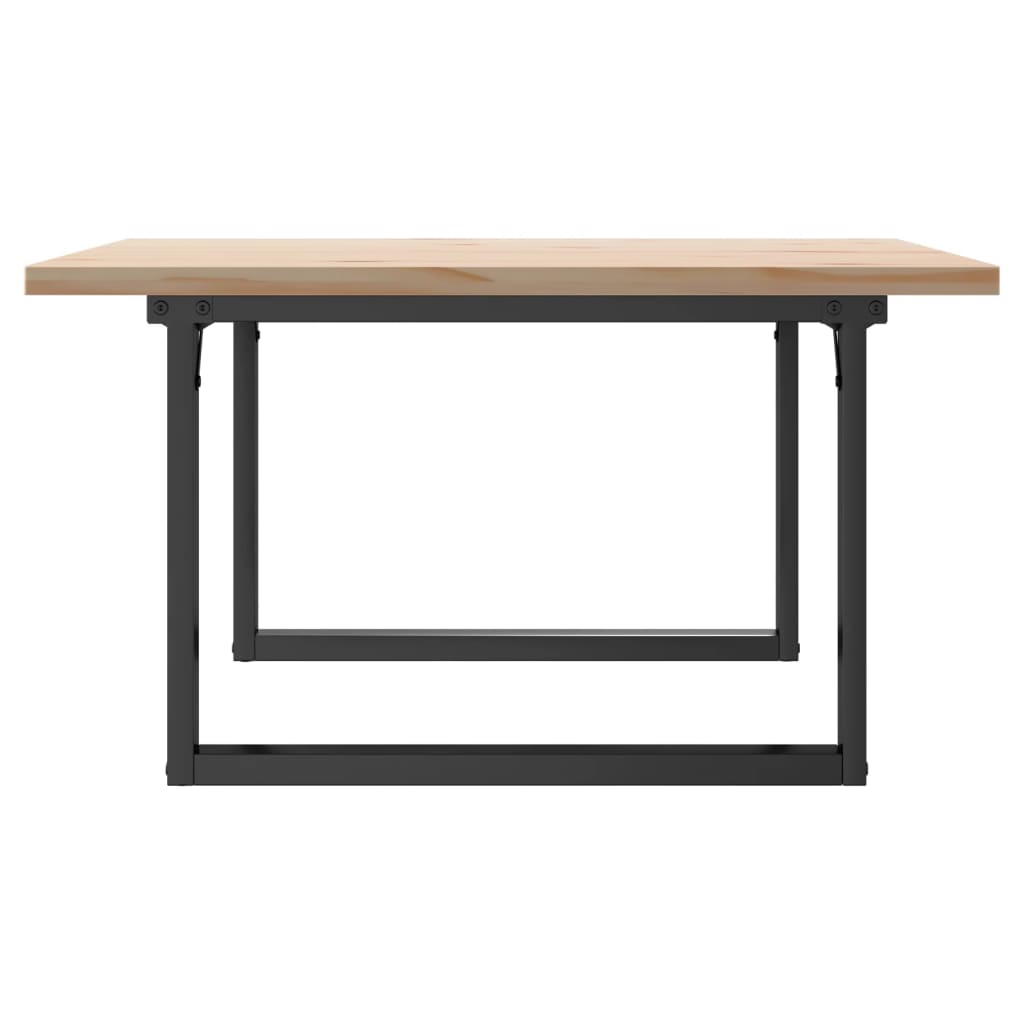 Tavolino Salotto Telaio a O 80x80x45,5cm Legno Pino e Acciaio