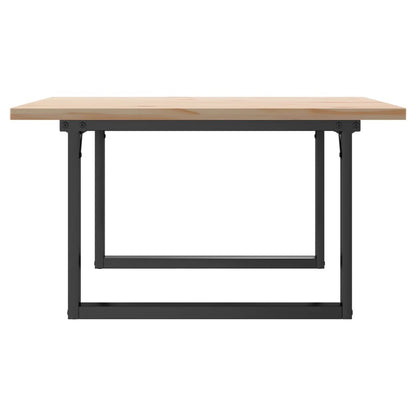 Tavolino Salotto Telaio a O 80x80x45,5cm Legno Pino e Acciaio