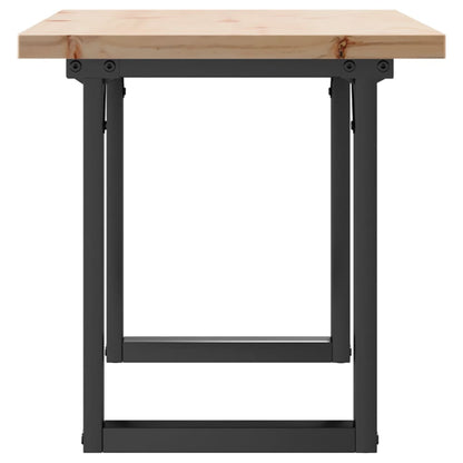Tavolino Salotto Telaio a O 90x40x45,5cm Legno Pino e Acciaio