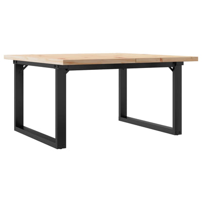 Tavolino Salotto Telaio a O 90x90x45,5 cm Legno Pino e Acciaio