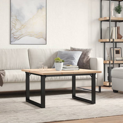 Tavolino Salotto Telaio a O 90x90x45,5 cm Legno Pino e Acciaio