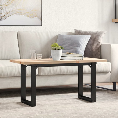 Tavolino Salotto Telaio a O 100x50x45,5 cm Legno Pino e Acciaio