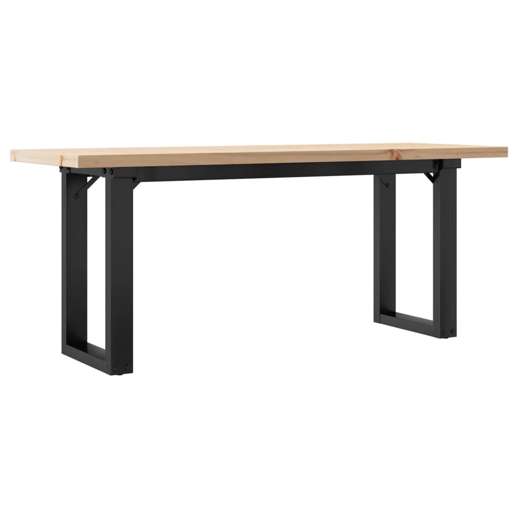 Tavolino Salotto Telaio a O 110x40x45,5 cm Legno Pino e Acciaio