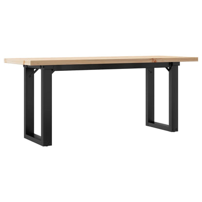Tavolino Salotto Telaio a O 110x40x45,5 cm Legno Pino e Acciaio