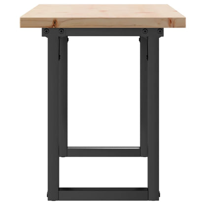 Tavolino Salotto Telaio a O 110x40x45,5 cm Legno Pino e Acciaio
